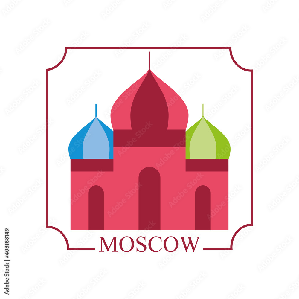moscow red square city stamp vector design