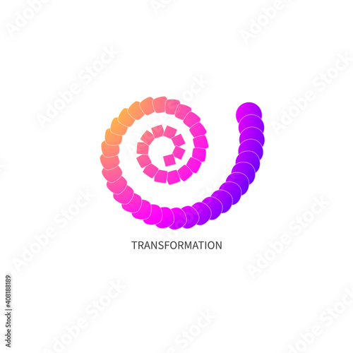 Spiral transformation, square changing into circle
