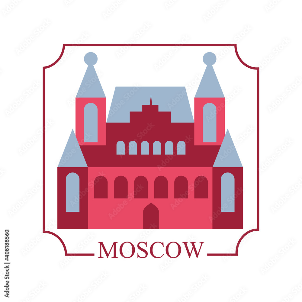 moscow city stamp vector design