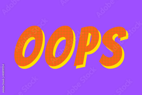 Oops word colorful typography vector