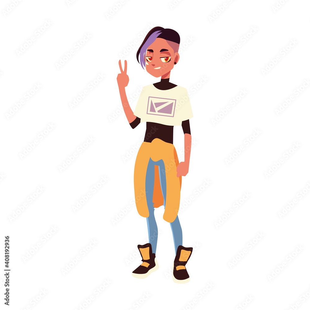 boy character youth culture clothes and fashionable hairstyle, vector design boy character youth culture clothes and fashionable hairstyle, vector design