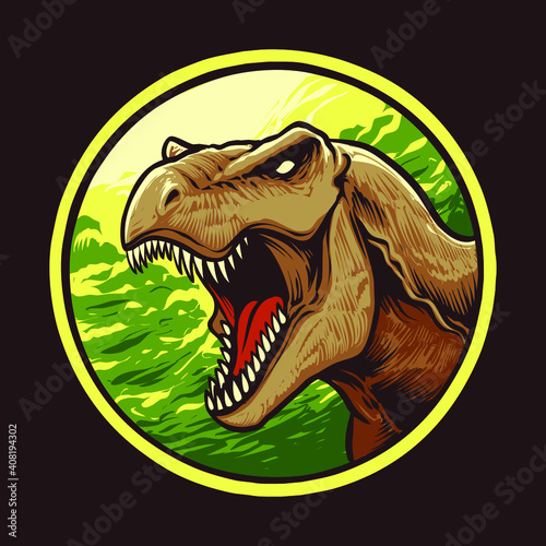 Tyrannosaurus Rex Head Vector Illustration © SINGINK