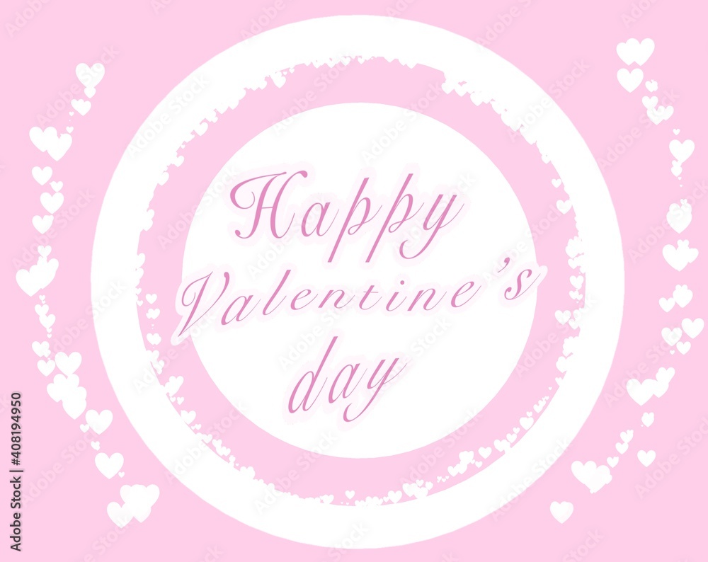 Happy valentines day text with white hearts in the header fonts.