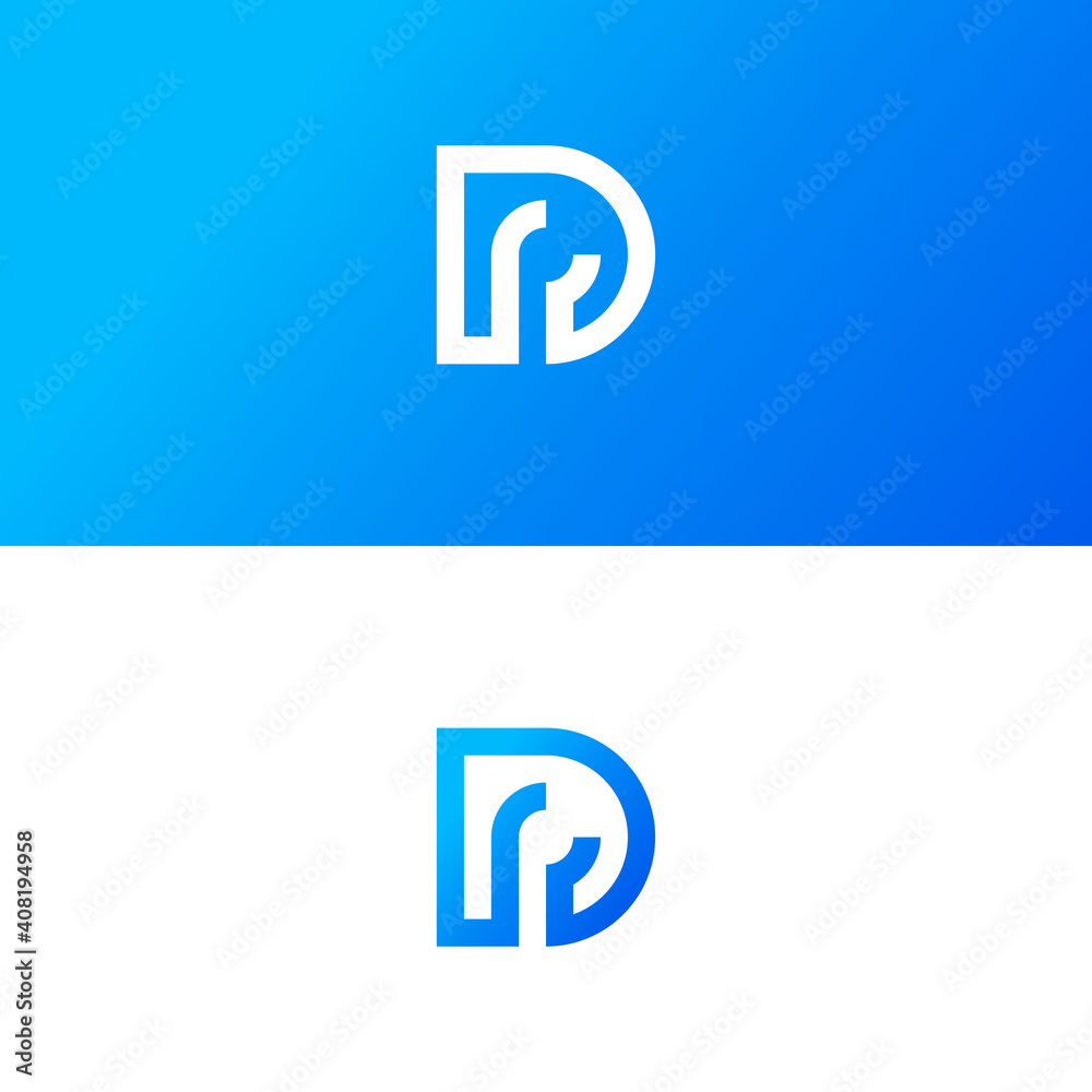 D letter logo monogram icon, simple design initial D. D letter logo monogram icon, simple design initial D.
