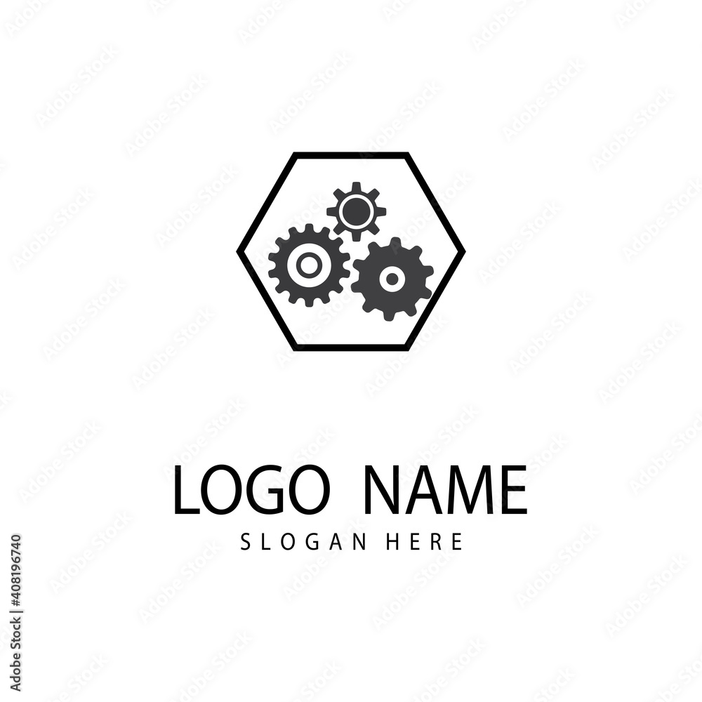 Fototapeta premium Gear Logo Template vector icon illustration design