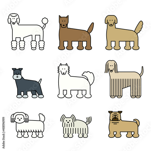 Dogs line Illustration. Dog line icon Set.