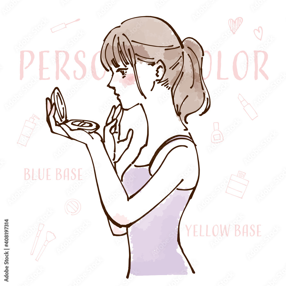 横顔 パーソナルカラー 女性のおしゃれなベクターイラスト Stock Vector Adobe Stock