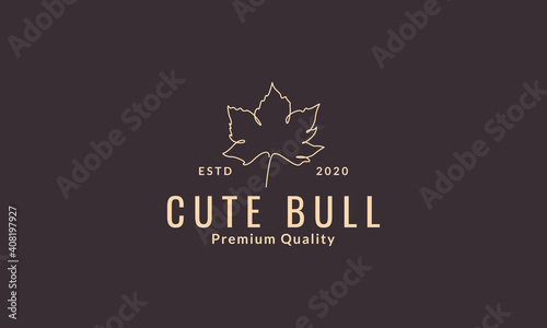 maple leaf line hipster logo symbol icon vector graphic design photo