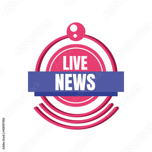 live news seal stamp vector design