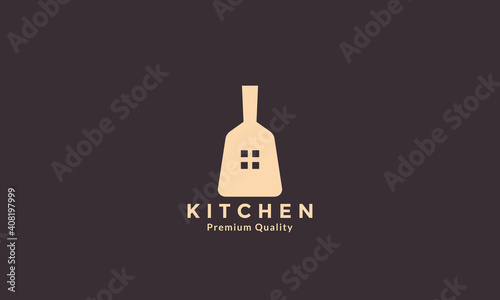 spatula kitchen with home logo symbol icon vector graphic design