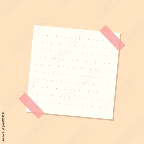 White dotted notepaper journal sticker vector