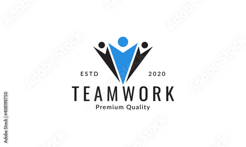 human or people business leadership logo vector graphic design