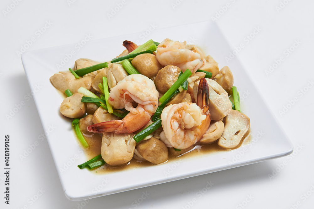 Stir Fried Shrimp with Mushroom and Oyster Sauce Stir Fried Shrimp with Mushroom and Oyster Sauce