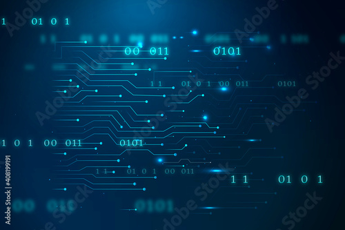 Blue futuristic networking technology vector