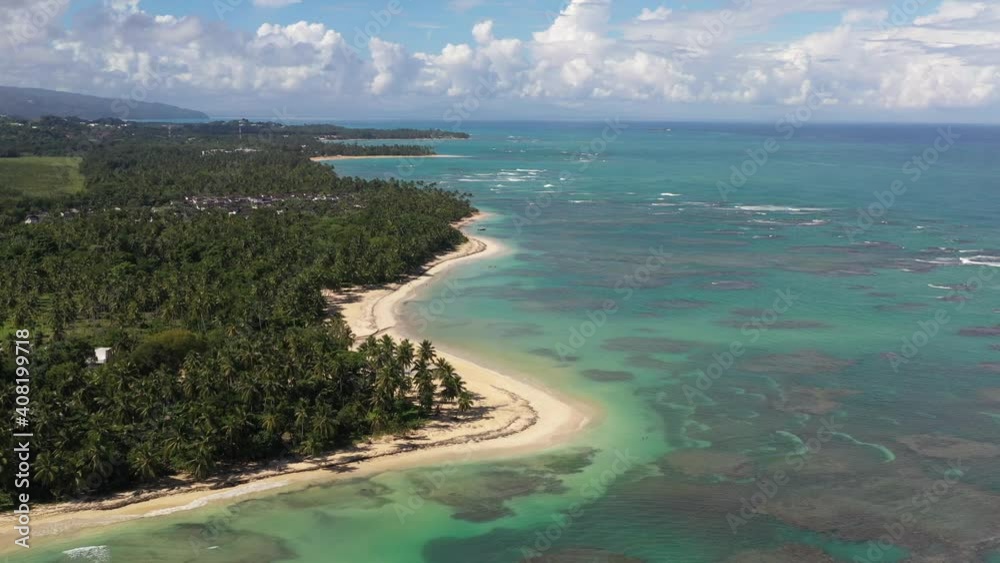 Tropical Beach on Dominican Republic Drone Aerial View Tropical Beach on Dominican Republic Drone Aerial View