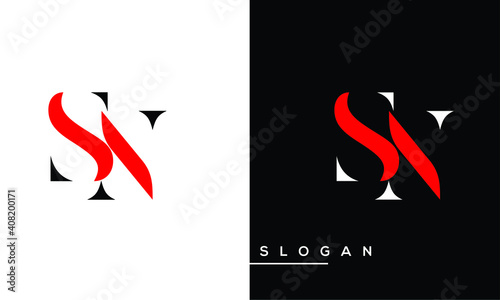 SN, NS, S, N  Abstract Letters Logo Monogram