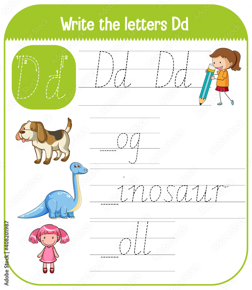 English alphabet tracing worksheets Stock Vector | Adobe Stock