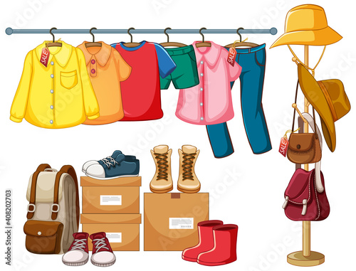 Isolated clothes on the rack display