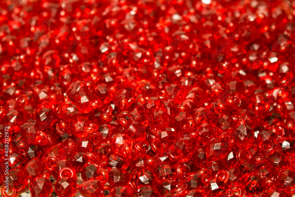 Group of bright red glass beads together for jewelllery
Group of bright red glass beads together for jewelllery