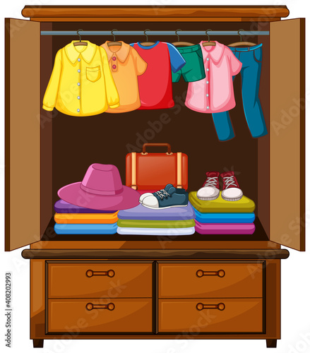 Clothes in the wardrobe
