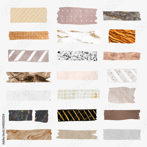Collection of washi tape vectors photo
