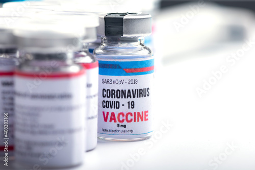 coronavirus covid19 vaccine concept, medical research or science laboratory, study for making virus vaccine to protection a coronavirus COVID-19