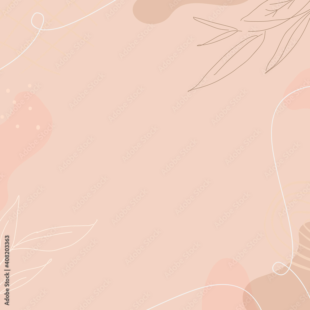Beige botanical patterned background vector Beige botanical patterned background vector