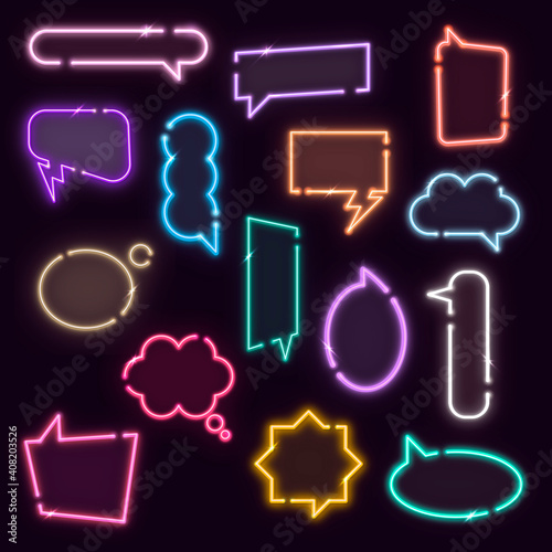 Colorful speech balloon design element collection vector