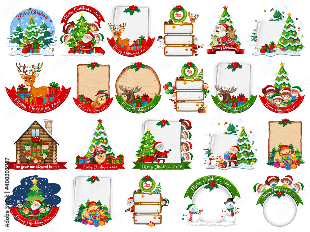 Set of blank Christmas card template isolated on white background Set of blank Christmas card template isolated on white background