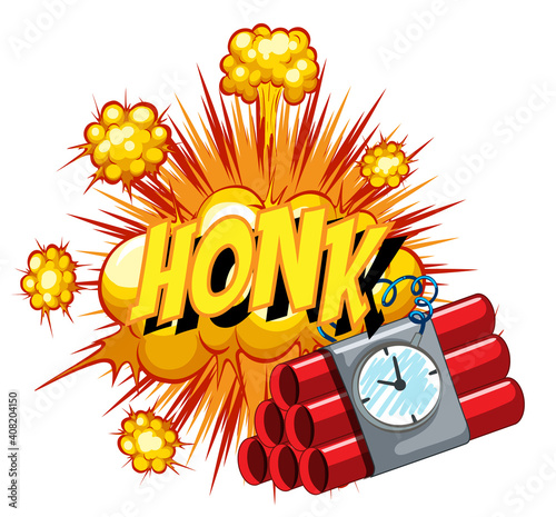Comic speech bubble with honk text