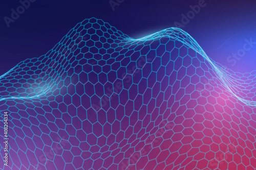 Blue 3D abstract wave pattern background vector