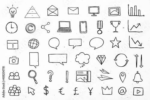 Useful business icons vector for marketing black collection
