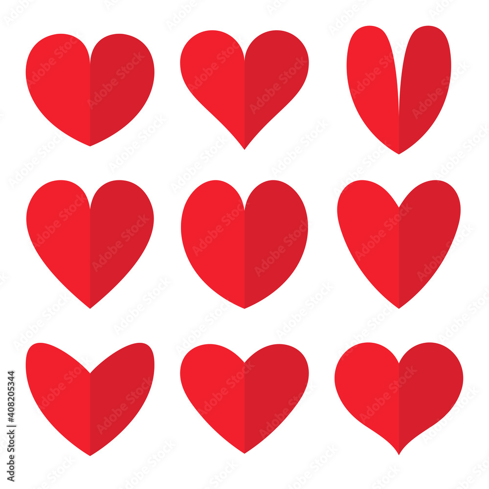 Red heart icon set on red background