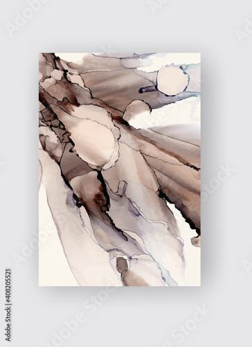 Alcohol ink vector texture banner. Fluid ink abstract background.