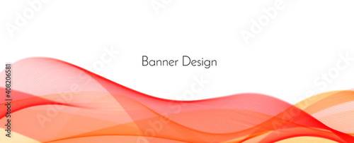 Abstract smooth stylish yellow and orange wave banner background