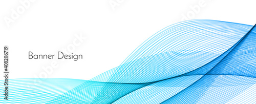 Abstract decorative wave banner modern design blue vector background