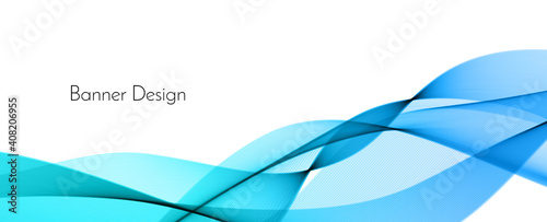 Abstract decorative wave banner modern design blue vector background