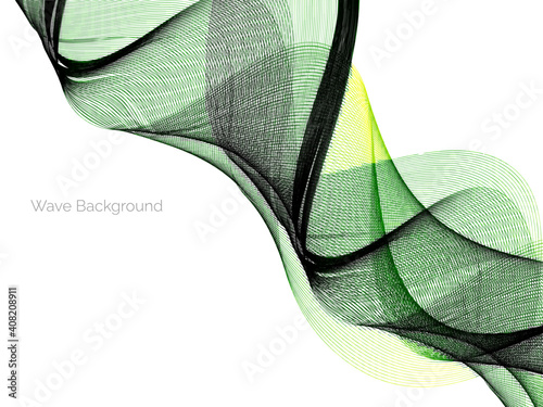 Abstract bright green modern stylish wave background