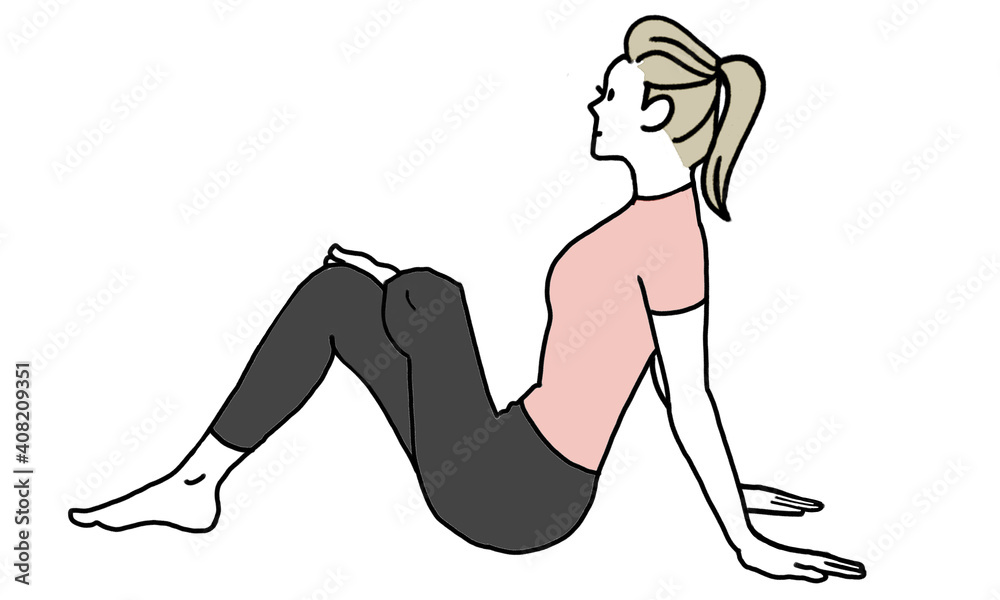Female athlete doing stretching exercises Female athlete doing stretching exercises