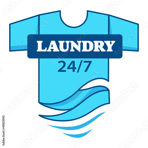 Laundry service 24/7, daily clothes washing label