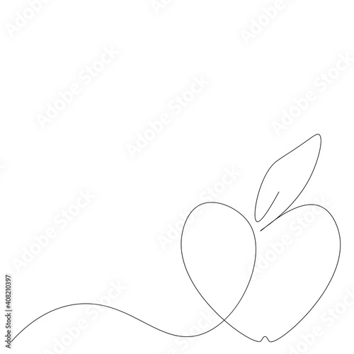 Apple fruit drawing, vector illustration
