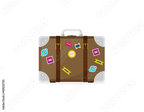 Luggage. Vector illustration of flat colorful