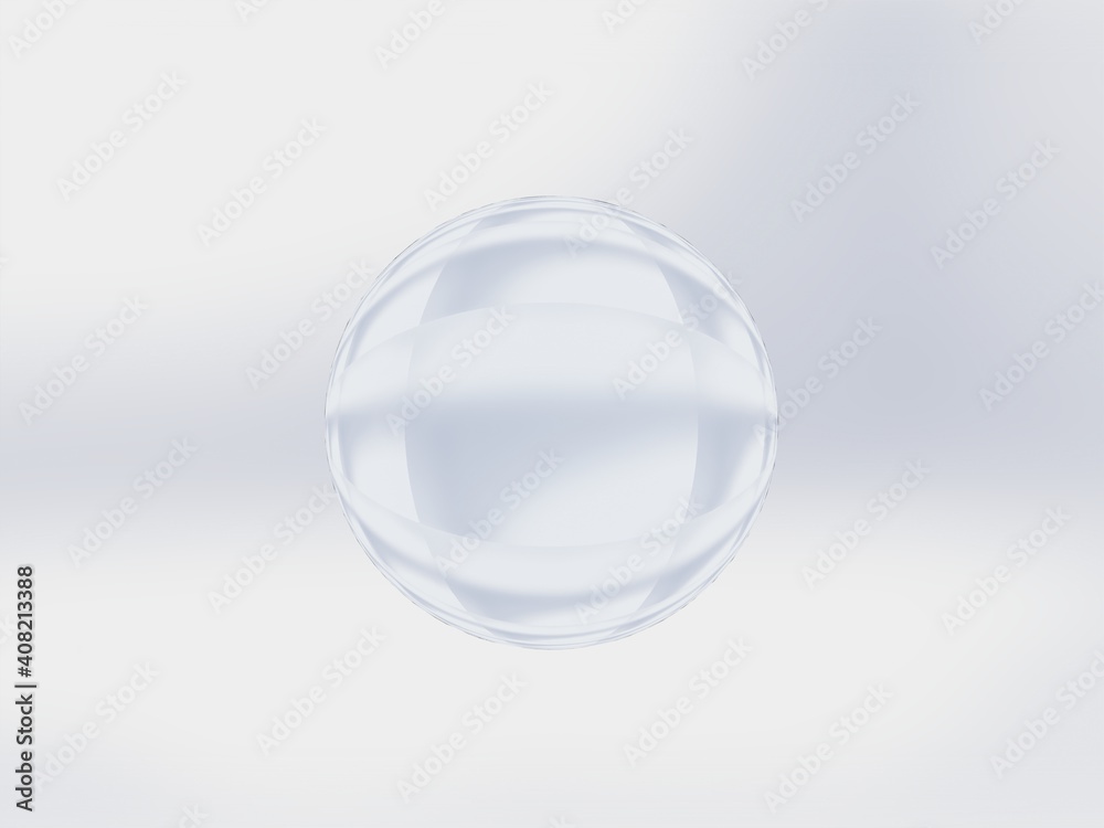 Realistic 3D glass sphere ball on RGB light background. Universal color, 3D illustration. Realistic 3D glass sphere ball on RGB light background. Universal color, 3D illustration.