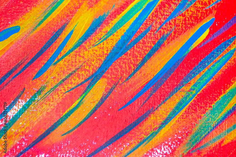 Bright and variegated multicolored background of brush strokes
