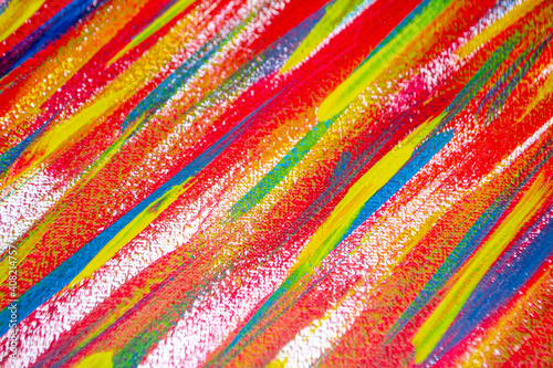 Bright and variegated multicolored background of brush strokes
