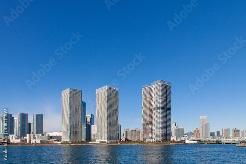 High rise apartment buildings on Tokyo waterfront