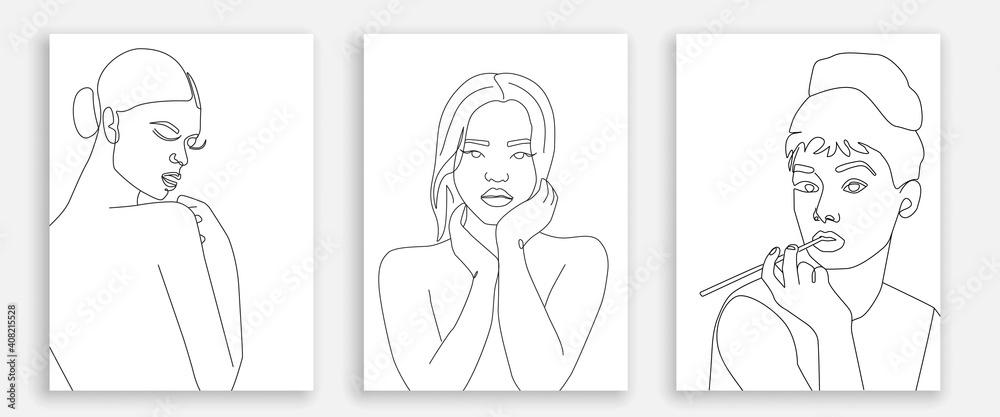 Woman One Line Drawing Prints Set. Female Creative Contemporary Abstract Line Drawing. Beauty Fashion Prints Set. Vector Minimalist Design for Wall Art, Print, Card, Poster. Woman One Line Drawing Prints Set. Female Creative Contemporary Abstract Line Drawing. Beauty Fashion Prints Set. Vector Minimalist Design for Wall Art, Print, Card, Poster.