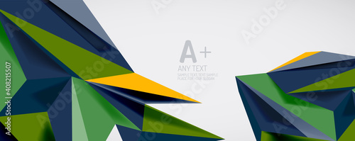 Vector triangle geometric backgrounds. Low poly 3d shape on light backdrop. Vector illustration for covers  banners  flyers and posters and other designs