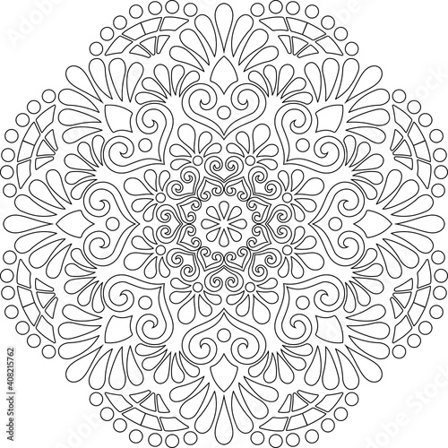 Figure mandala for coloring doodles sketch