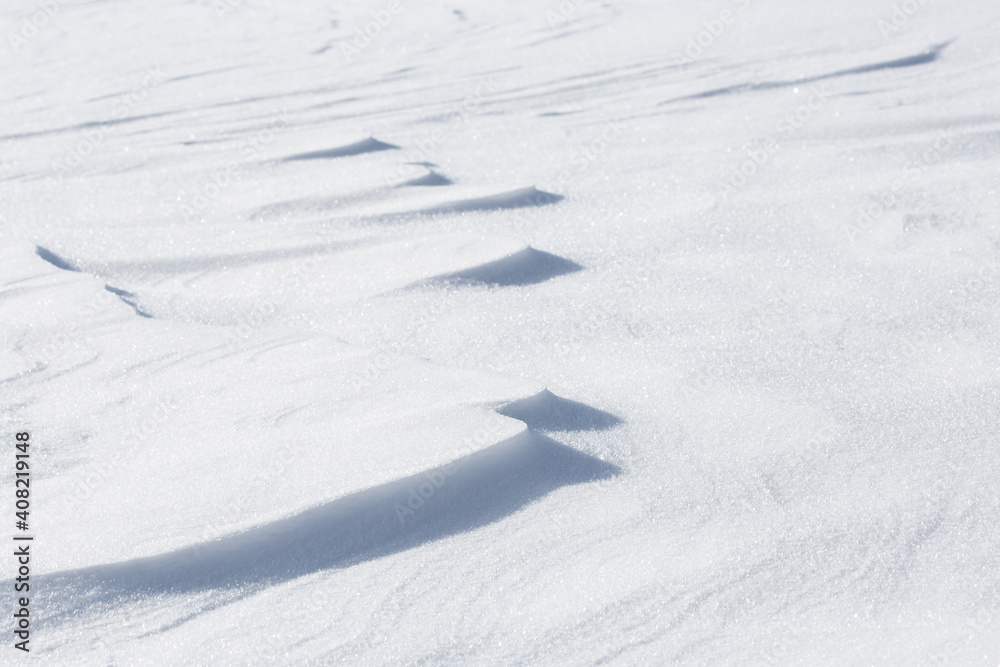 Natural snowy background. Natural snowy surface.